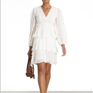 ZIMMERMANN TEXTURED DOT MINI DRESS